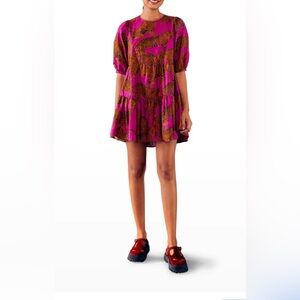 NWT Farm Rio $175 Artsy Leopards Mini Dress Size XS